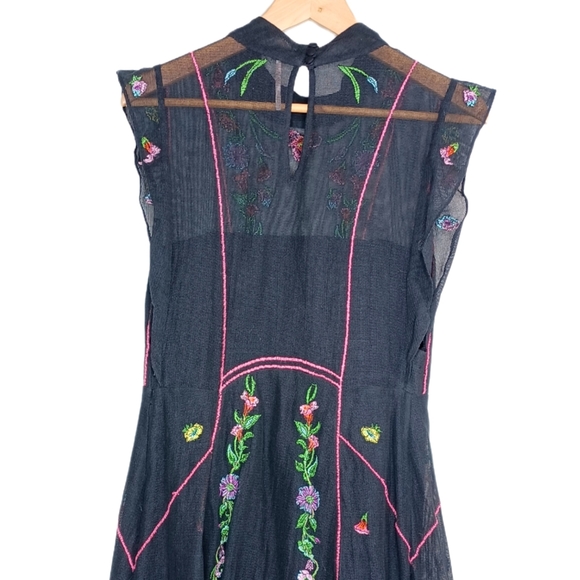 Free People Black Floral Mini Dress - Picture 7 of 16